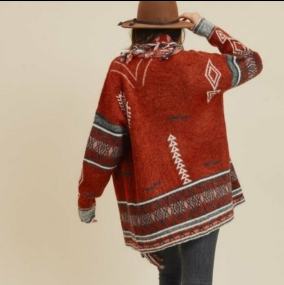 ❣LAST❣"JADE" BOHO TRIBAL CARDIGAN - Picture 4 of 6